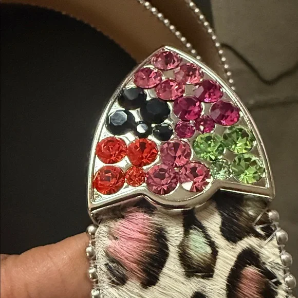 B.B. Simon Leopard Belt with Colorful Rhinestones Leopard Print Classic - Multi - B.B. Simon® main image 4